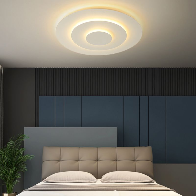 Geometric Flush Mount Ceiling Light | 19.6 in | Quinn Style | White Metal & Acrylic | Brick by Brick