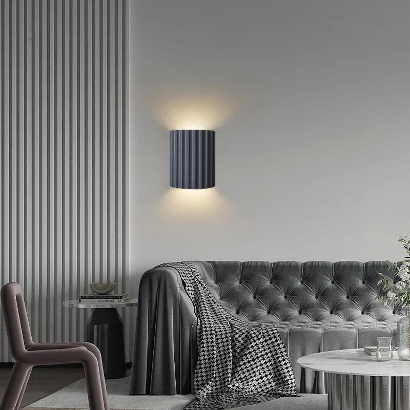 Semi-Cylindrical Resin Wall Light |  5.5 x 6.5 in | Orr Postmodern | White, Green, Orange, Grey, Dark Blue | Brick by Brick