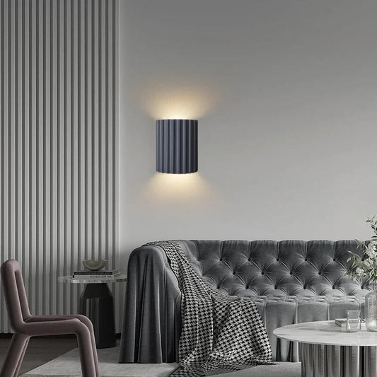 Semi-Cylindrical Resin Wall Light |  5.5 x 6.5 in | Orr Postmodern | White, Green, Orange, Grey, Dark Blue | Brick by Brick