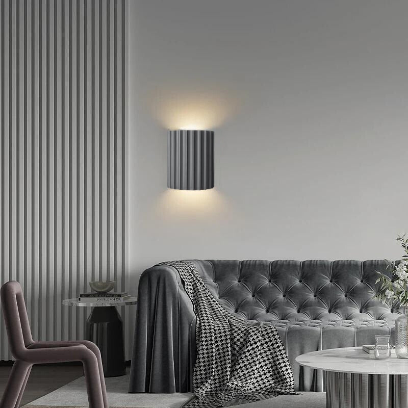 Semi-Cylindrical Resin Wall Light |  5.5 x 6.5 in | Orr Postmodern | White, Green, Orange, Grey, Dark Blue | Brick by Brick