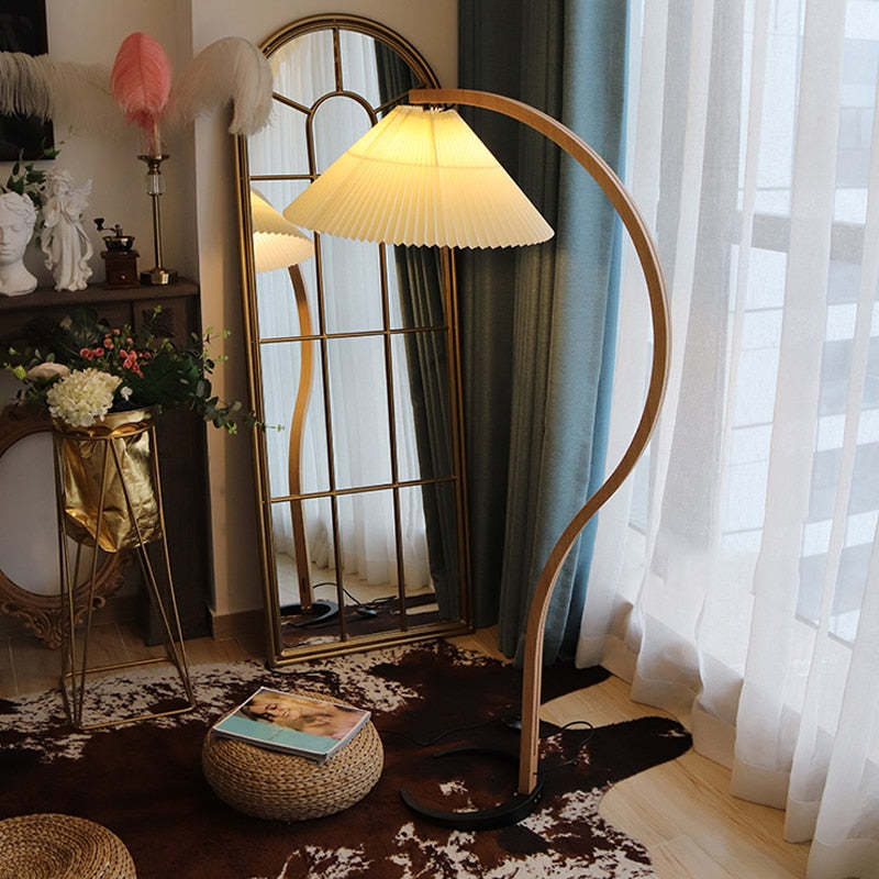 Modern Fabric Shade LED Floor Lamp | `12.6 x 20.5 x 59 in  | 12W Energy-Efficient Lighting | Brick by Brick
