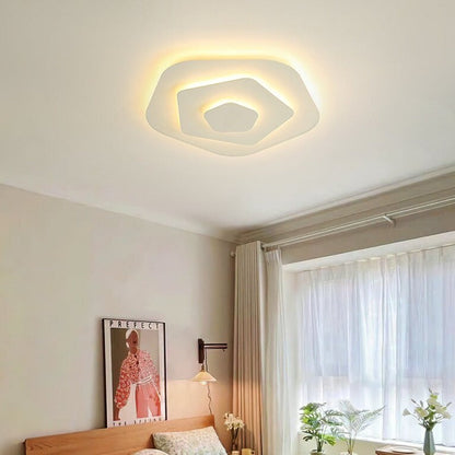 Geometric Flush Mount Ceiling Light | 19.6 in | Quinn Style | White Metal & Acrylic | Brick by Brick