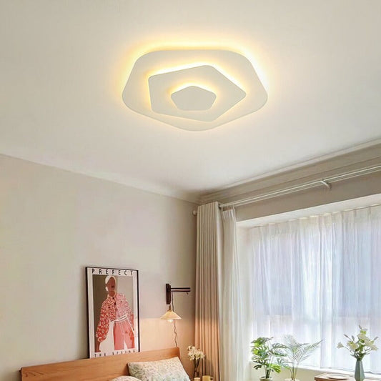 Geometric Flush Mount Ceiling Light | 19.6 in | Quinn Style | White Metal & Acrylic | Brick by Brick