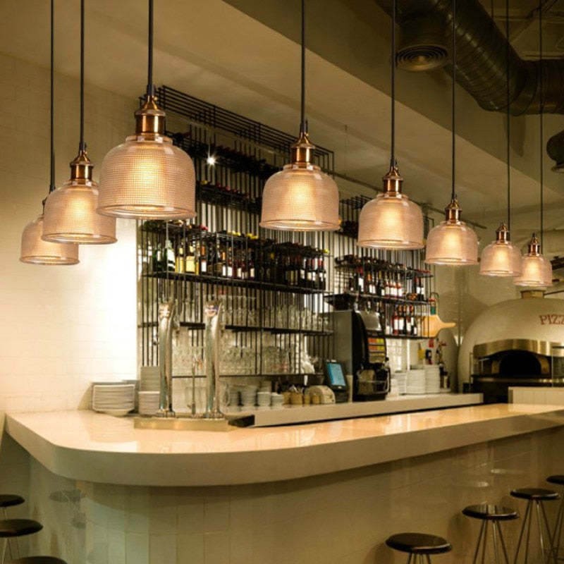 Retro Glass Pendant Light | 5.9 x 7.9 in | Industrial Loft Design | Colorful Glass Shades | E27 Bulb | Adjustable Cord | Brick by Brick