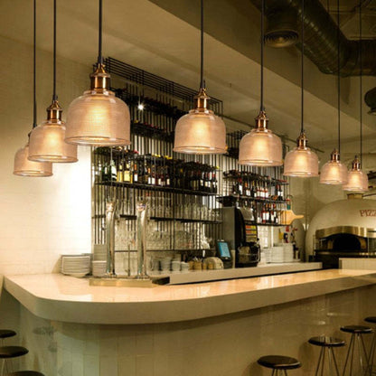 Retro Glass Pendant Light | 5.9 x 7.9 in | Industrial Loft Design | Colorful Glass Shades | E27 Bulb | Adjustable Cord | Brick by Brick