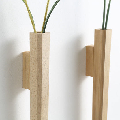 Modern Wall Vase | 6 x 4 in | Solid Walnut Wood Design | Minimalist Wall Décor Accent | Brick by Brick