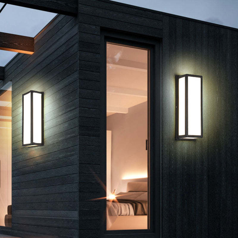 Modern Outdoor Wall Lamp | 11x10.2 in or 13x15 in | Waterproof Metal | Black | Warm White LED | Brick by Brick