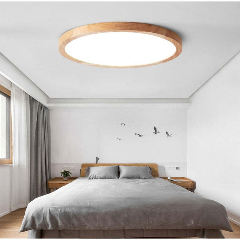 LED Wood Ceiling Light | 9.1"–19.7" | Flush Mount | Warm or Cold White | Dimmable | Brick by Brick
