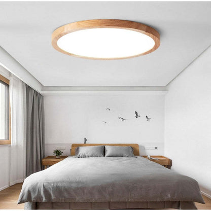 LED Wood Ceiling Light | 9.1"–19.7" | Flush Mount | Warm or Cold White | Dimmable | Brick by Brick