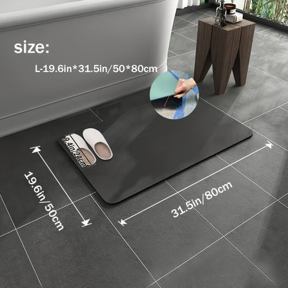Non Slip Bath Mat | Geometric Diatomite Bathroom Rug | Quick-Dry with Rubber Backing | Brick by Brick