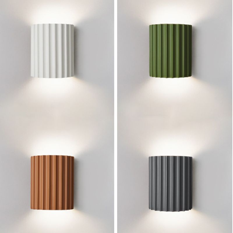 Semi-Cylindrical Resin Wall Light |  5.5 x 6.5 in | Orr Postmodern | White, Green, Orange, Grey, Dark Blue | Brick by Brick