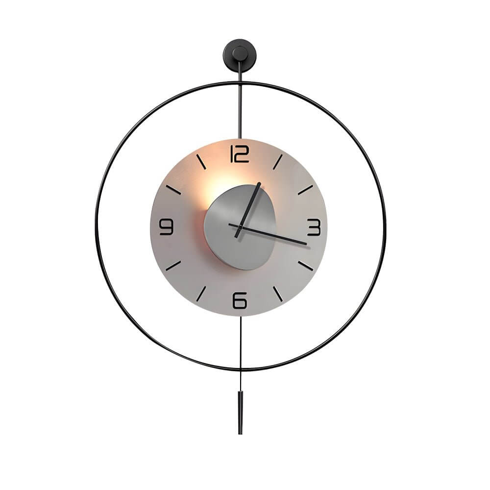 Round LED Wall Clock | Battery Operated | Hanging Metal Clock