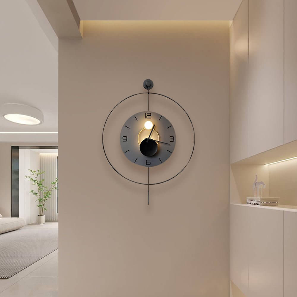Round LED Wall Clock | Battery Operated | Hanging Metal Clock