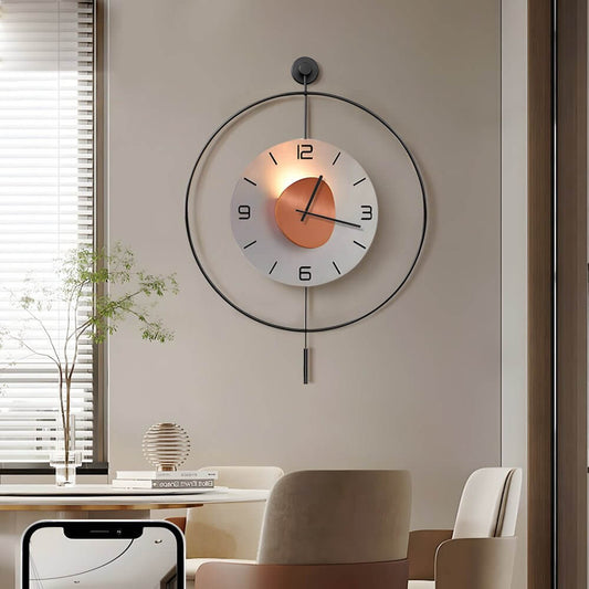 Round LED Wall Clock | Battery Operated | Hanging Metal Clock