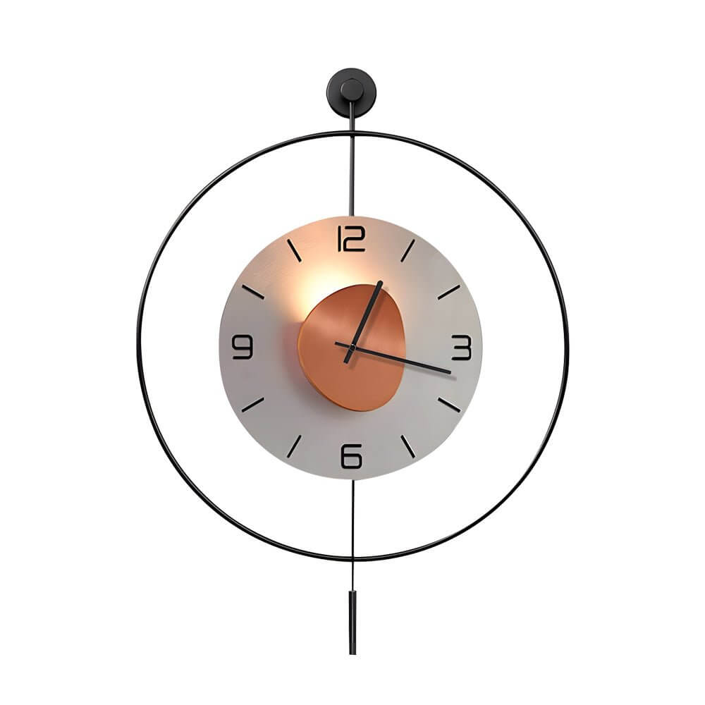 Round LED Wall Clock | Battery Operated | Hanging Metal Clock