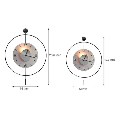 Round LED Wall Clock | Battery Operated | Hanging Metal Clock