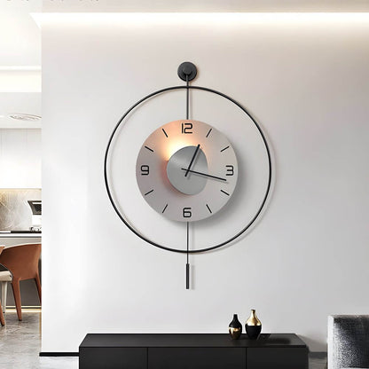 Round LED Wall Clock | Battery Operated | Hanging Metal Clock