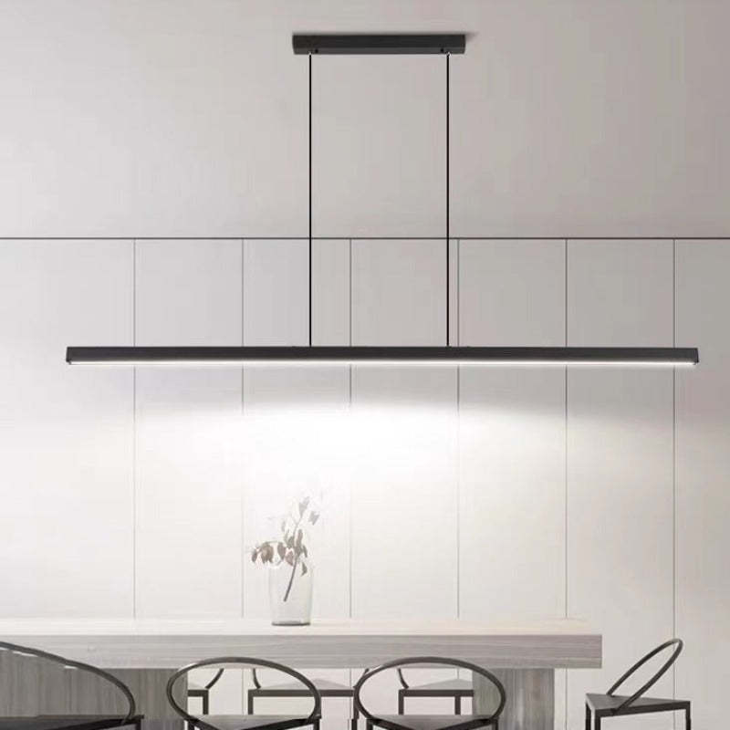 Modern LED Dining Room Chandelier | H 47.2 in | Nordic Long Hanging Fixture | Black or Gold Finish | Brick by Brick
