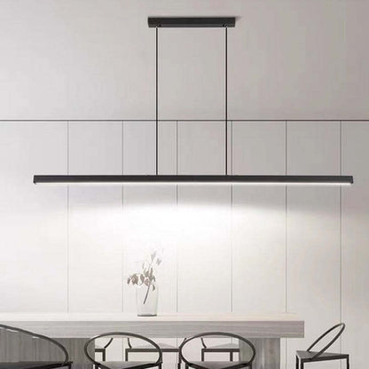 Modern LED Dining Room Chandelier | H 47.2 in | Nordic Long Hanging Fixture | Black or Gold Finish | Brick by Brick