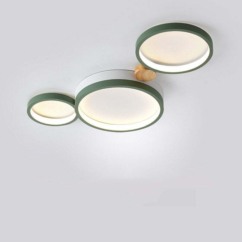 Modern LED Ceiling Light | Triple Ring Gray Metal Design | Energy-Efficient Warm White Fixture | Brick by Brick