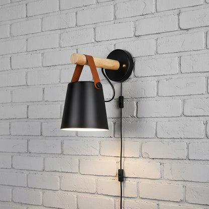 Marit Wooden Wall Light | 8.6 x 5.1x in | Nordic Wood & Metal Sconce | Bedroom Lighting | Brick by Brick