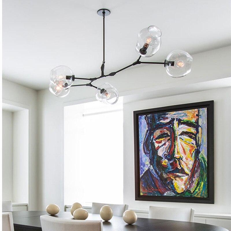 Nordic Modern Glass Pendant Light | H 31.5 - 39.3 in | Clear Bubble Design | Adjustable Brass Ceiling Fixture | Brick by Brick