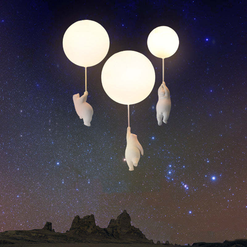 Kids LED Flush Mount Ceiling Light | H5.9 - 7.6 in | Bear Balloon Design | Resin & Acrylic | Warm Glow | Indoor | Brick by Brick