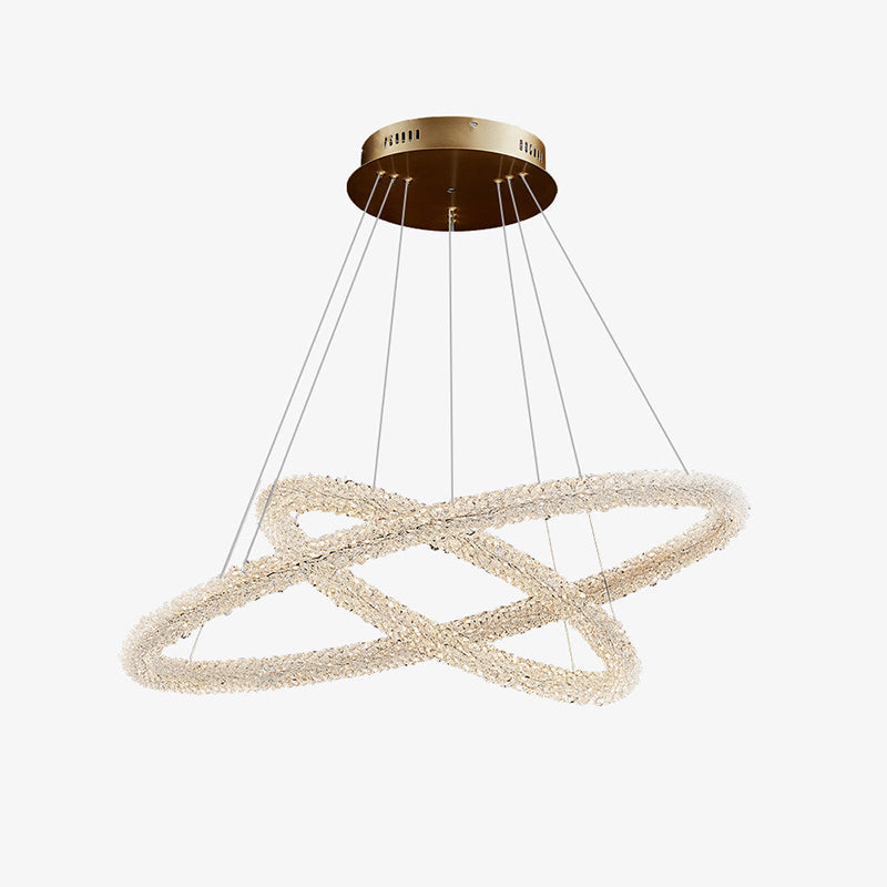 Crystal Ring Chandelier | H2.5in | Modern LED Pendant Light | Adjustable Art Deco Ceiling Fixture | Brick by Brick