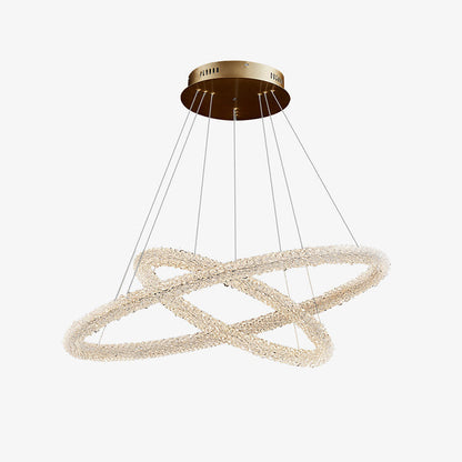 Crystal Ring Chandelier | H2.5in | Modern LED Pendant Light | Adjustable Art Deco Ceiling Fixture | Brick by Brick