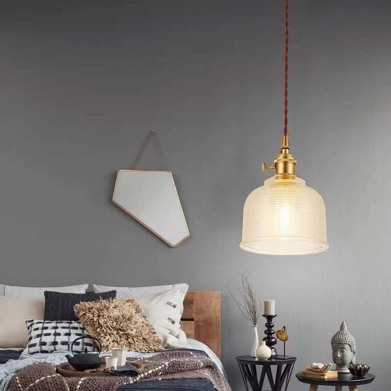 Retro Glass Pendant Light | 5.9 x 7.9 in | Industrial Loft Design | Colorful Glass Shades | E27 Bulb | Adjustable Cord | Brick by Brick