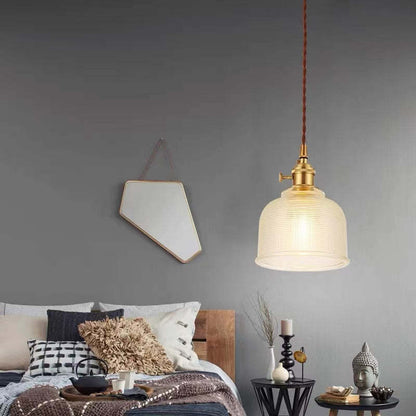 Retro Glass Pendant Light | 5.9 x 7.9 in | Industrial Loft Design | Colorful Glass Shades | E27 Bulb | Adjustable Cord | Brick by Brick