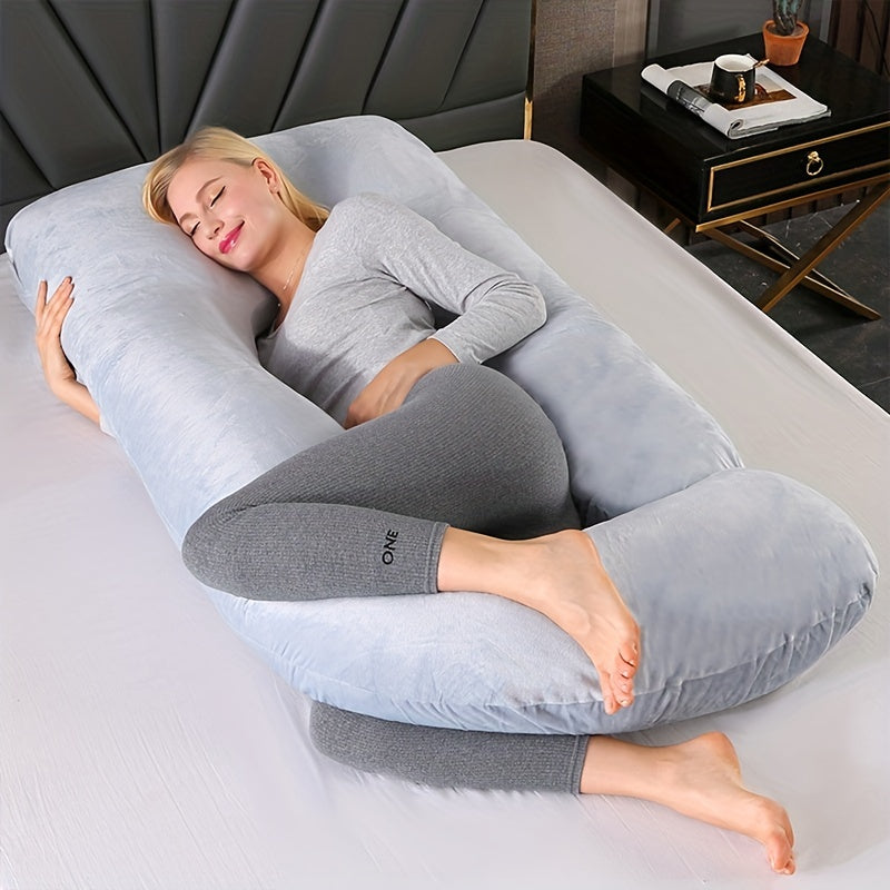 Pregnancy Support Pillow | 55 x 31 in | J-Shape Full Body Pillow | Maternity Sleep Support | Washable Cover | Brick by Brick