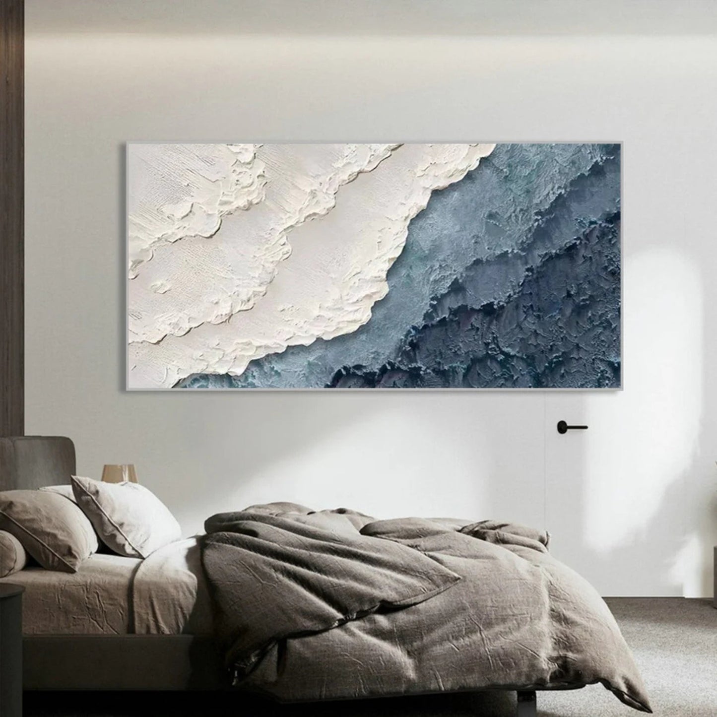 Abstract Seascape Wall Art | 46 - 110 in | Mariner’s Canvas | Textured Ocean Waves | Brick by Brick