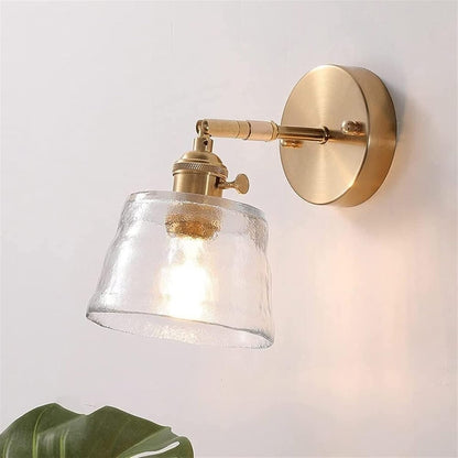 Modern Glass Wall Sconce | Single Bulb | Metal Wall Light | 7.8 x 7.5 in | Brick by Brick