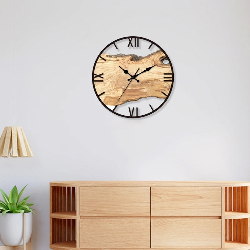WoodenWall Clock | 11.8 | Silent Acrylic Modern Design | Minimalist Home Décor | Brick by Brick