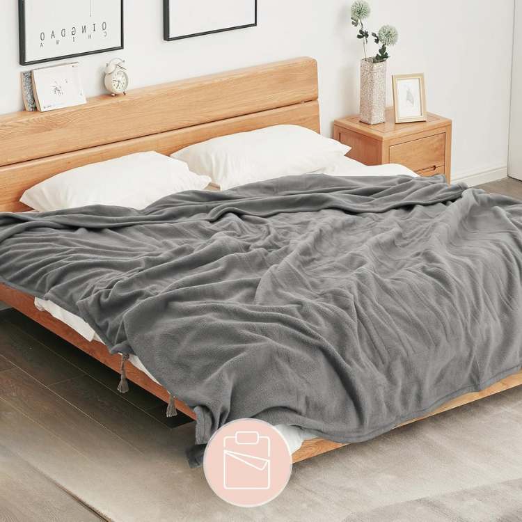 Cozy Fleece Electric Heated Blanket | Unisex | Fast Heating | Warm & Relaxing Throw | Brick by Brick