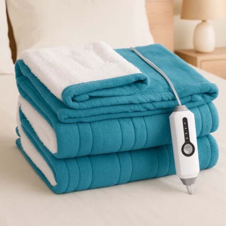 Cozy Fleece Electric Heated Blanket | Unisex | Fast Heating | Warm & Relaxing Throw | Brick by Brick