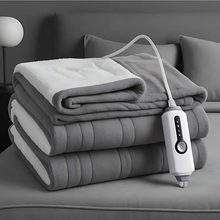 Cozy Fleece Electric Heated Blanket | Unisex | Fast Heating | Warm & Relaxing Throw | Brick by Brick