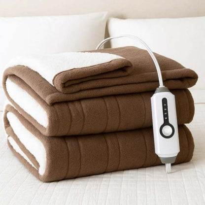 Cozy Fleece Electric Heated Blanket | Unisex | Fast Heating | Warm & Relaxing Throw | Brick by Brick