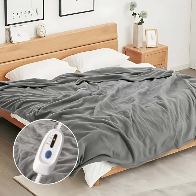Cozy Fleece Electric Heated Blanket | Unisex | Fast Heating | Warm & Relaxing Throw | Brick by Brick