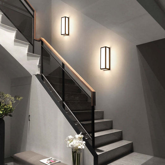 Modern Outdoor Wall Lamp | 11x10.2 in or 13x15 in | Waterproof Metal | Black | Warm White LED | Brick by Brick