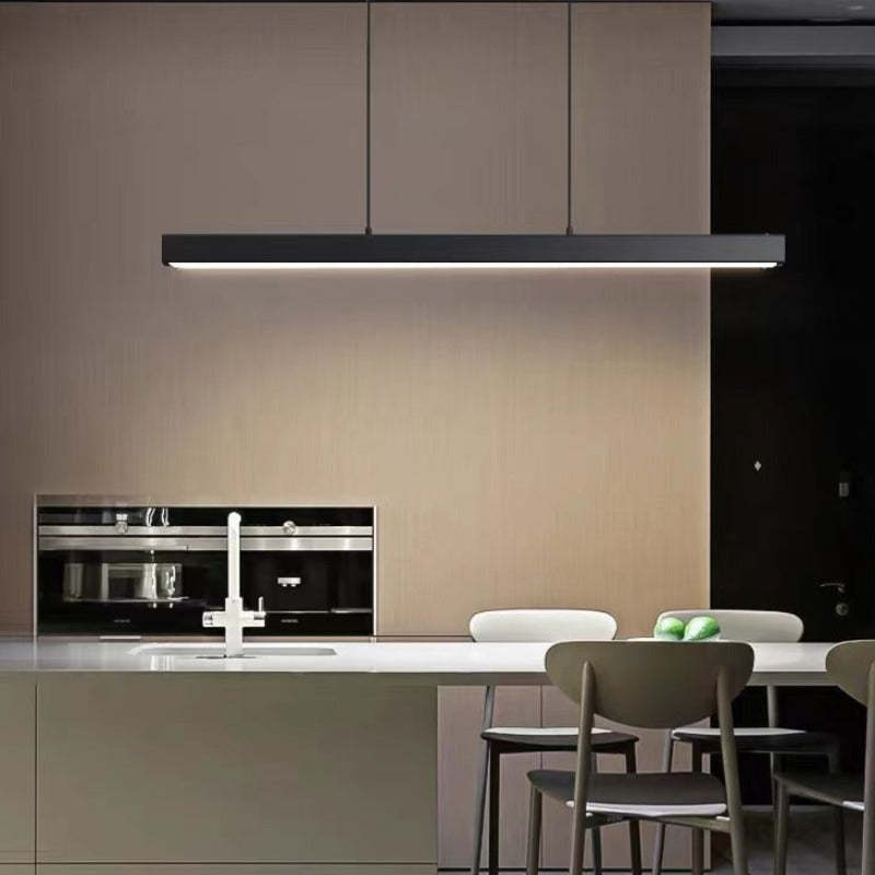 Modern LED Dining Room Chandelier | H 47.2 in | Nordic Long Hanging Fixture | Black or Gold Finish | Brick by Brick