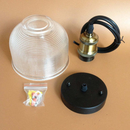 Retro Glass Pendant Light | 5.9 x 7.9 in | Industrial Loft Design | Colorful Glass Shades | E27 Bulb | Adjustable Cord | Brick by Brick