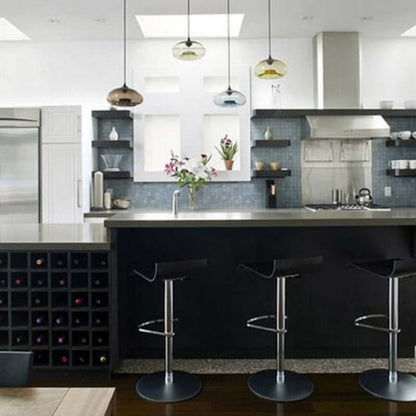 Bread-Shaped Glass Pendant Light | 11 x 5.9 in | Contemporary Metal & Glass Ceiling Fixture | Height Adjustable | Brick by Brick