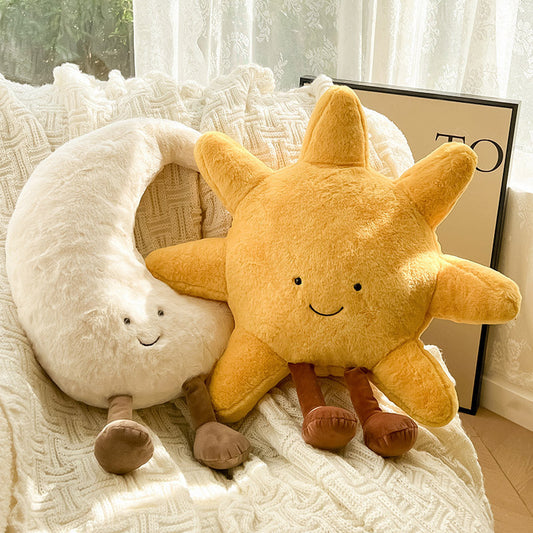 Celestial Throw Pillow | 12.99-18.90 in | Sun and Moon Pattern | Soft Cotton Polyester | Decorative Cushion | Brick By Brick