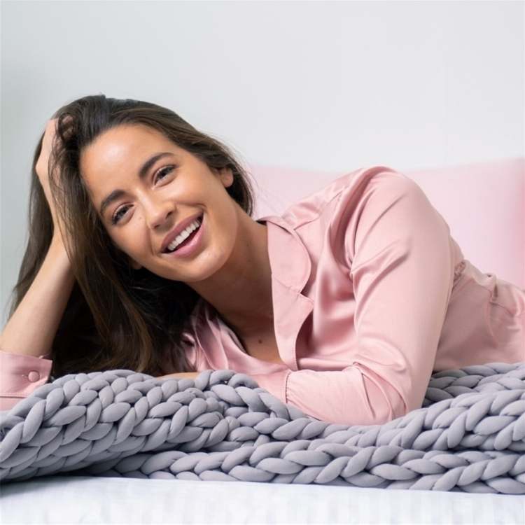 Knitted Weighted Blanket | Breathable Soft Throw | Stress Relief Comfort | Brick by Brick