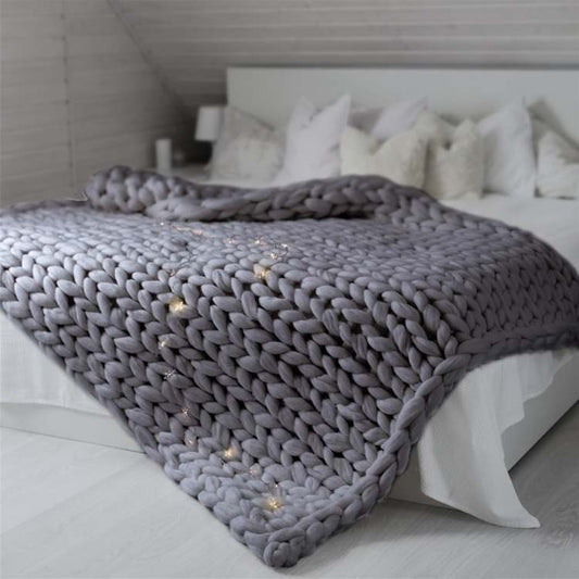 Knitted Weighted Blanket | Breathable Soft Throw | Stress Relief Comfort | Brick by Brick