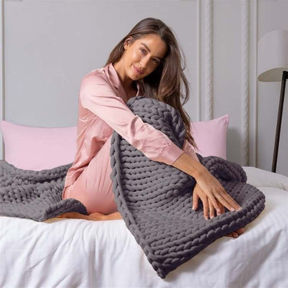 Knitted Weighted Blanket | Breathable Soft Throw | Stress Relief Comfort | Brick by Brick