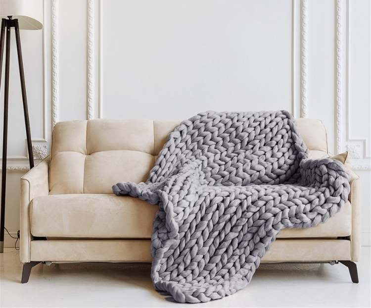 Knitted Weighted Blanket | Breathable Soft Throw | Stress Relief Comfort | Brick by Brick