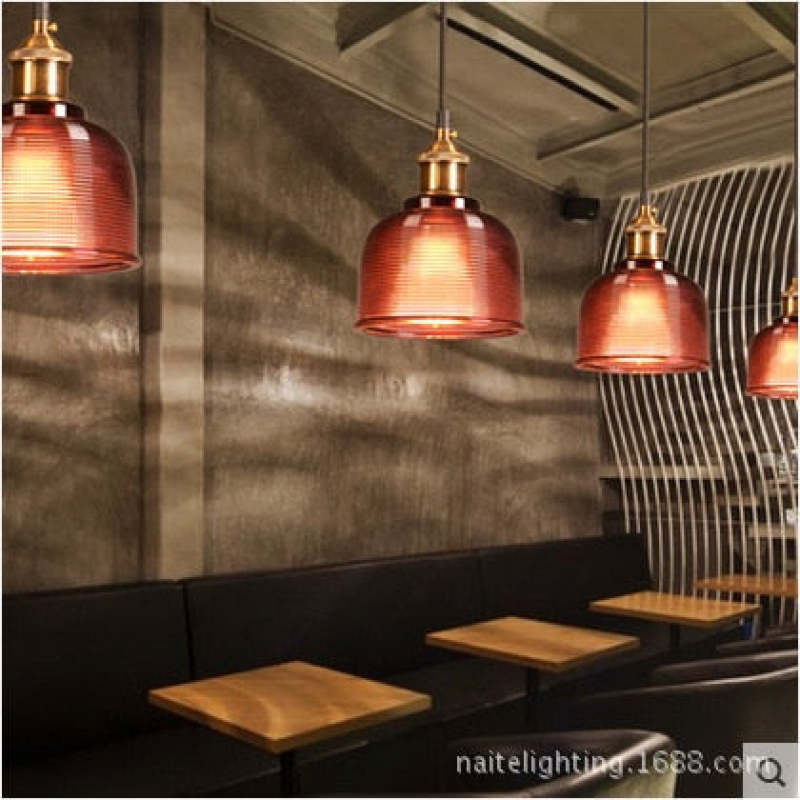 Retro Glass Pendant Light | 5.9 x 7.9 in | Industrial Loft Design | Colorful Glass Shades | E27 Bulb | Adjustable Cord | Brick by Brick